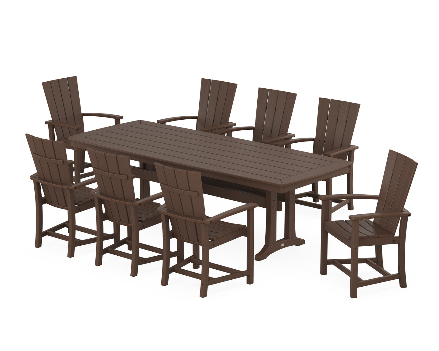 Quattro Adirondack 9-Piece Dining Set with Trestle Legs