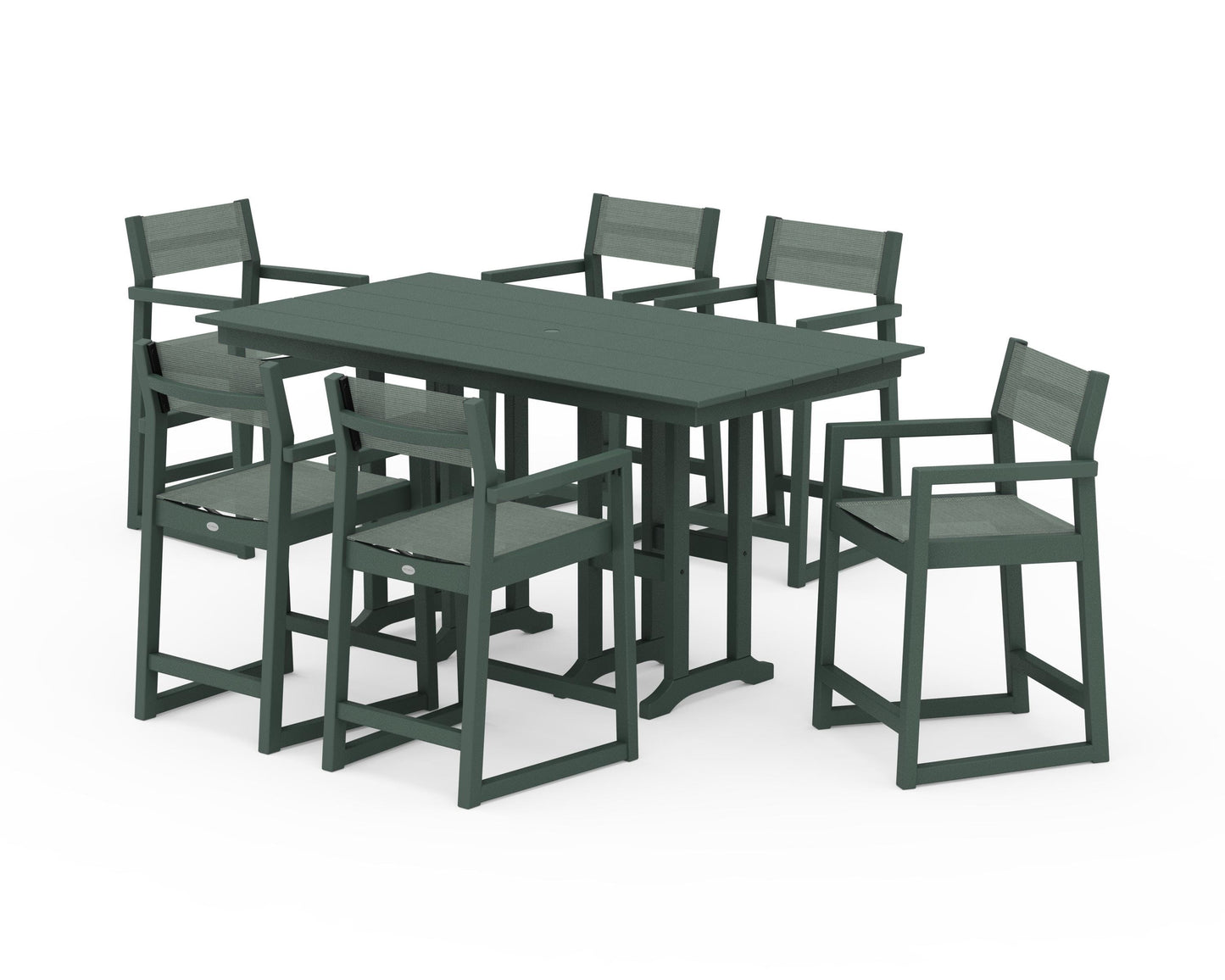 EDGE Sling Arm Chair 7-Piece Farmhouse Counter Set