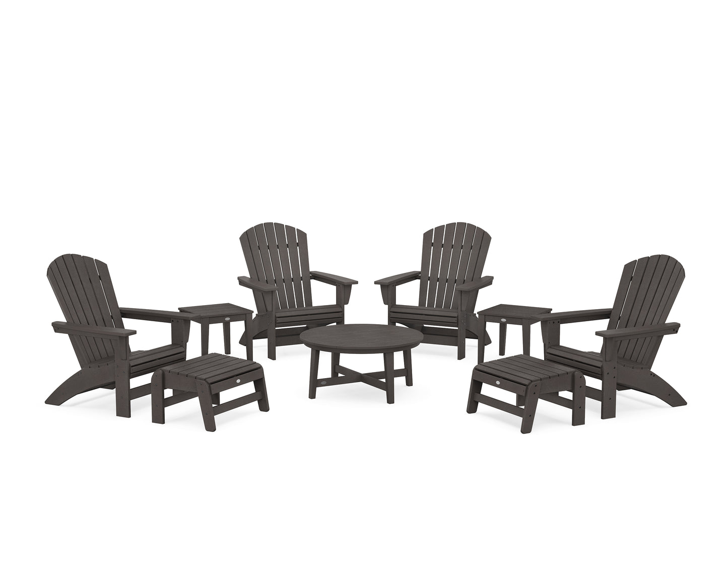 Nautical Grand Adirondack 9-Piece Conversation Set