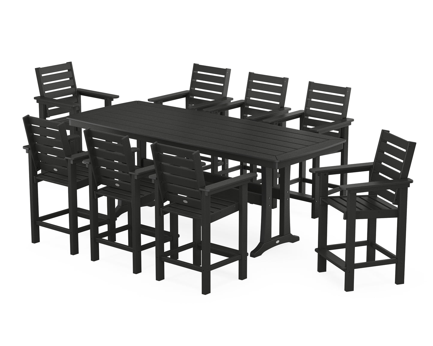 Captain 9-Piece Counter Set with Trestle Legs