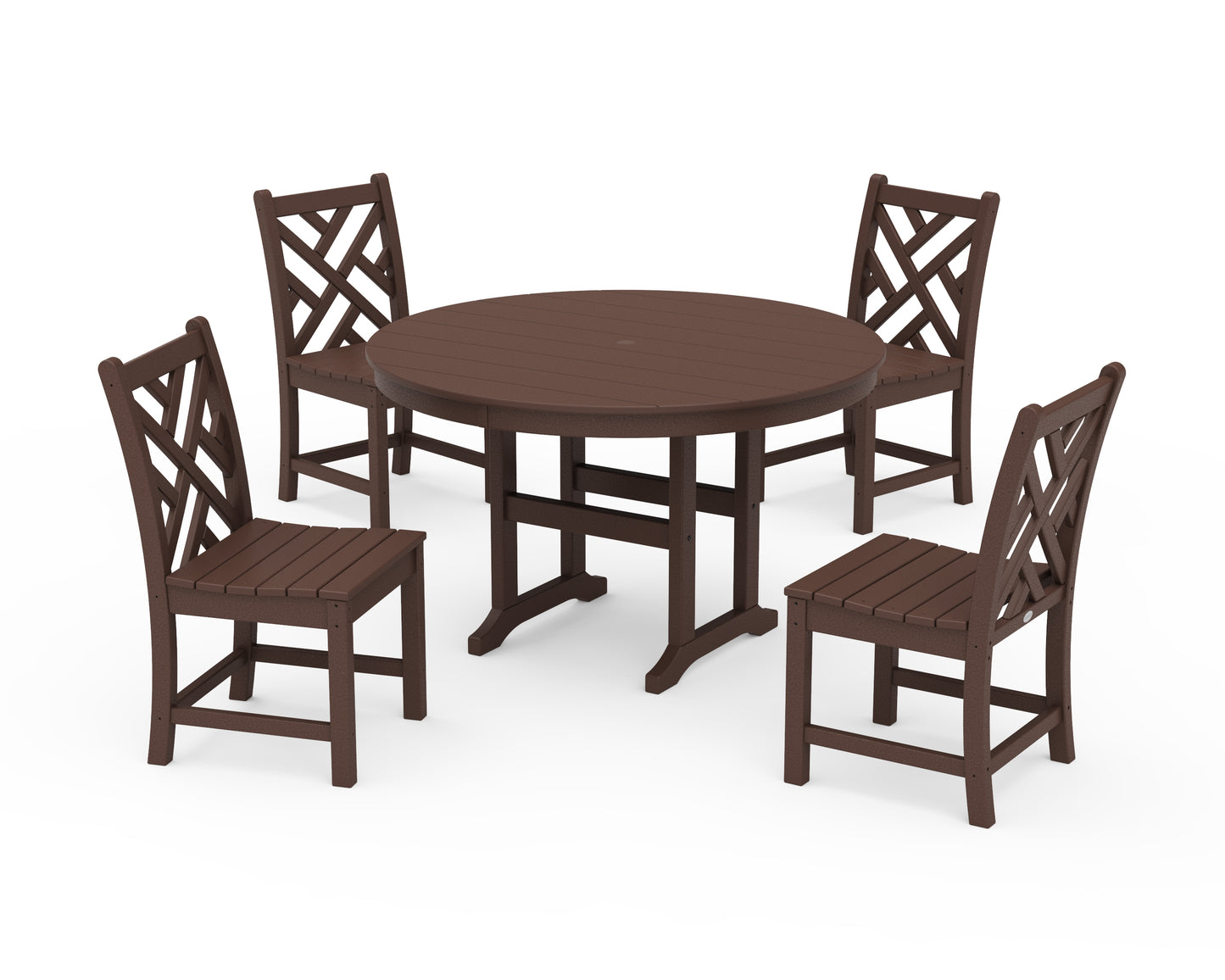 Chippendale 5-Piece Round Farmhouse Side Chair Dining Set