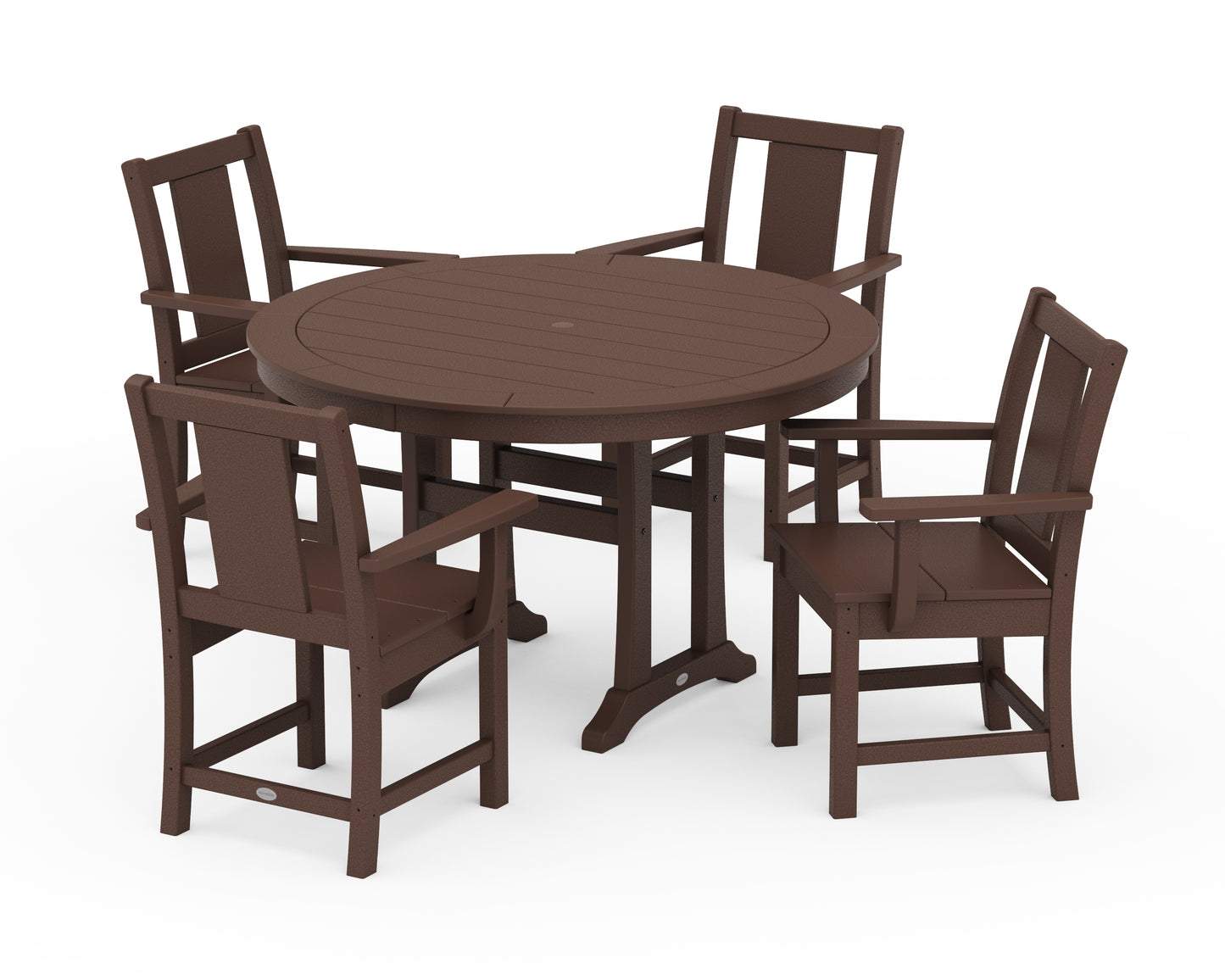 Prairie 5-Piece Round Dining Set with Trestle Legs