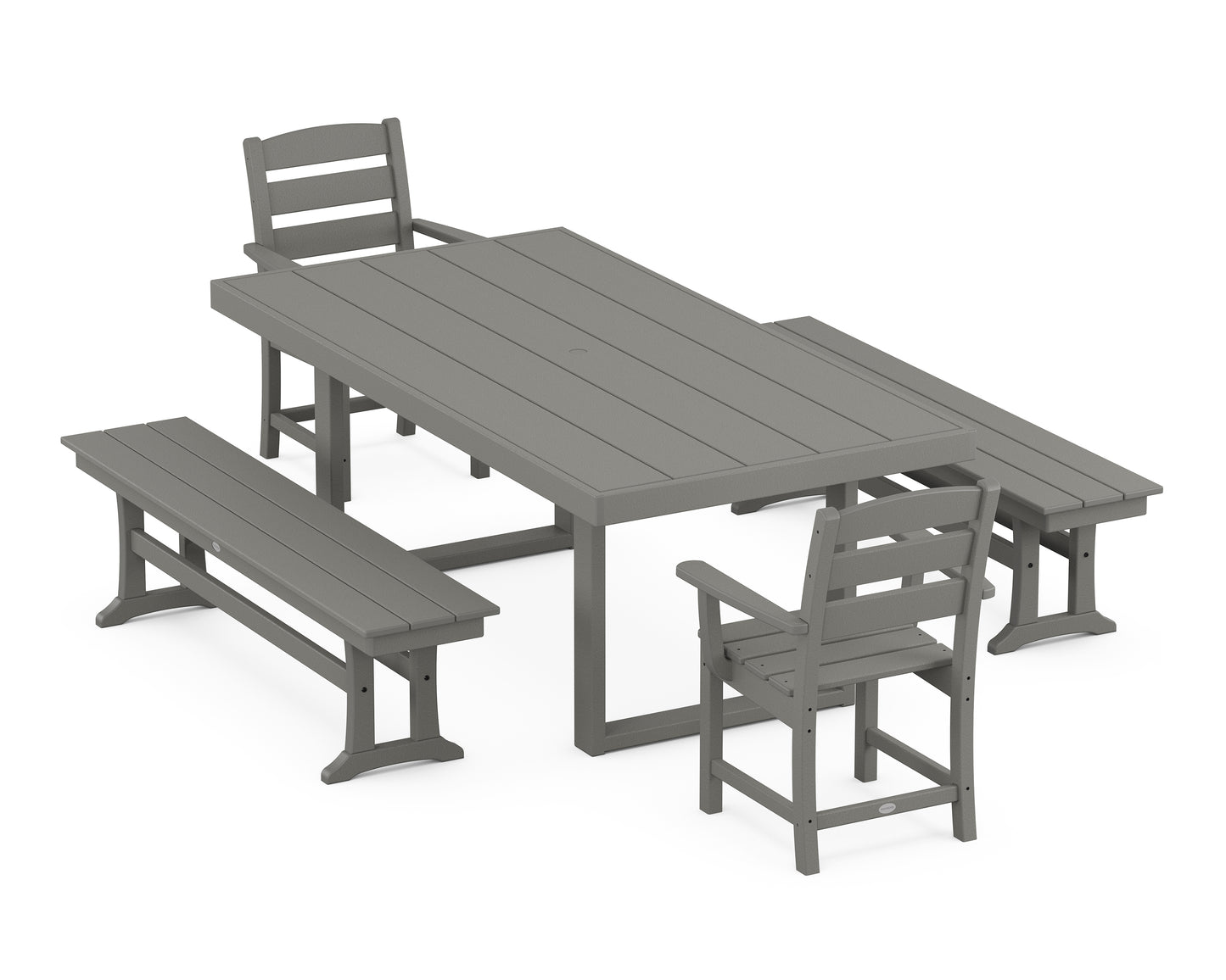 Lakeside 5-Piece Dining Set with Benches
