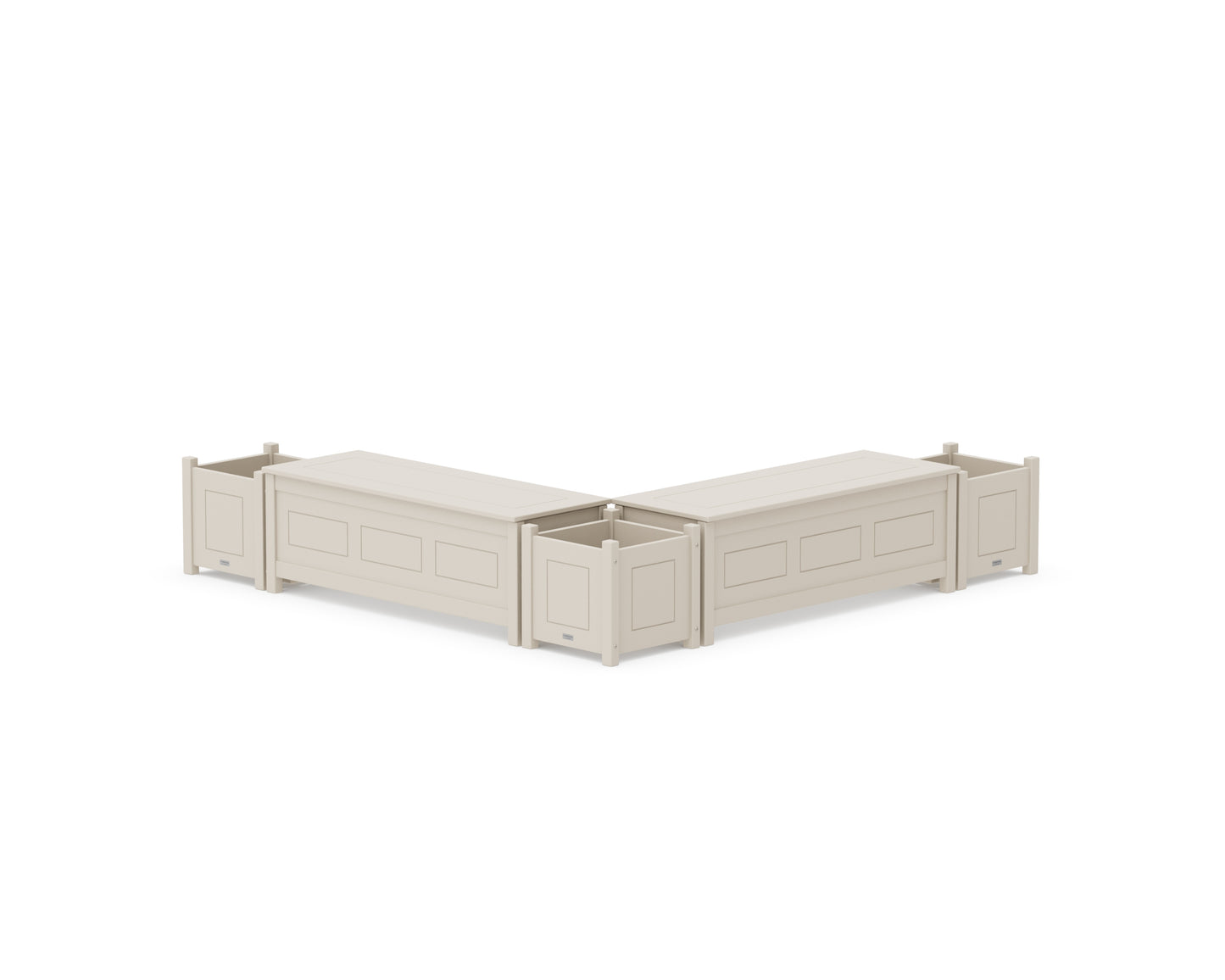 48" Country Living L- Shaped Planter Storage Bench Corner Set