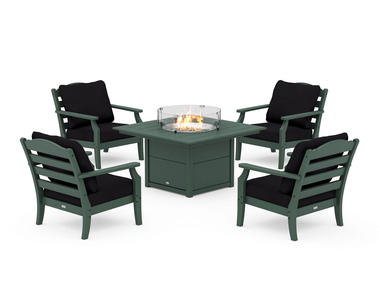 Savannah 5-Piece Deep Seating Set with Fire Pit Table