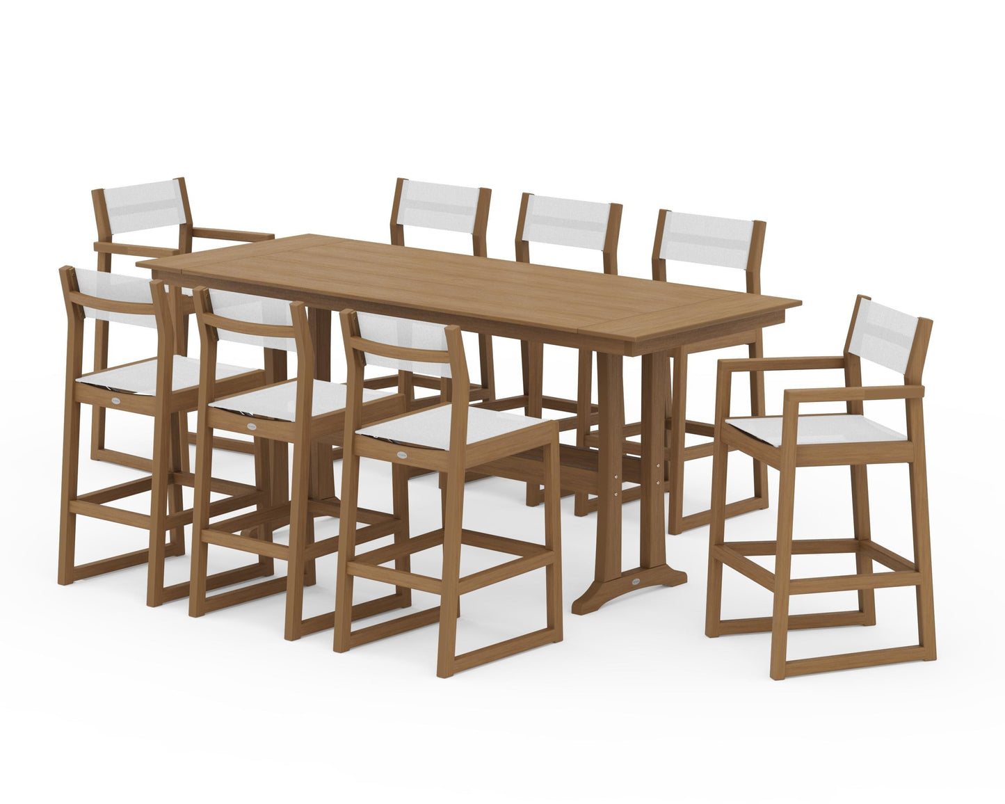 EDGE Sling 9-Piece Farmhouse Bar Set with Trestle Legs