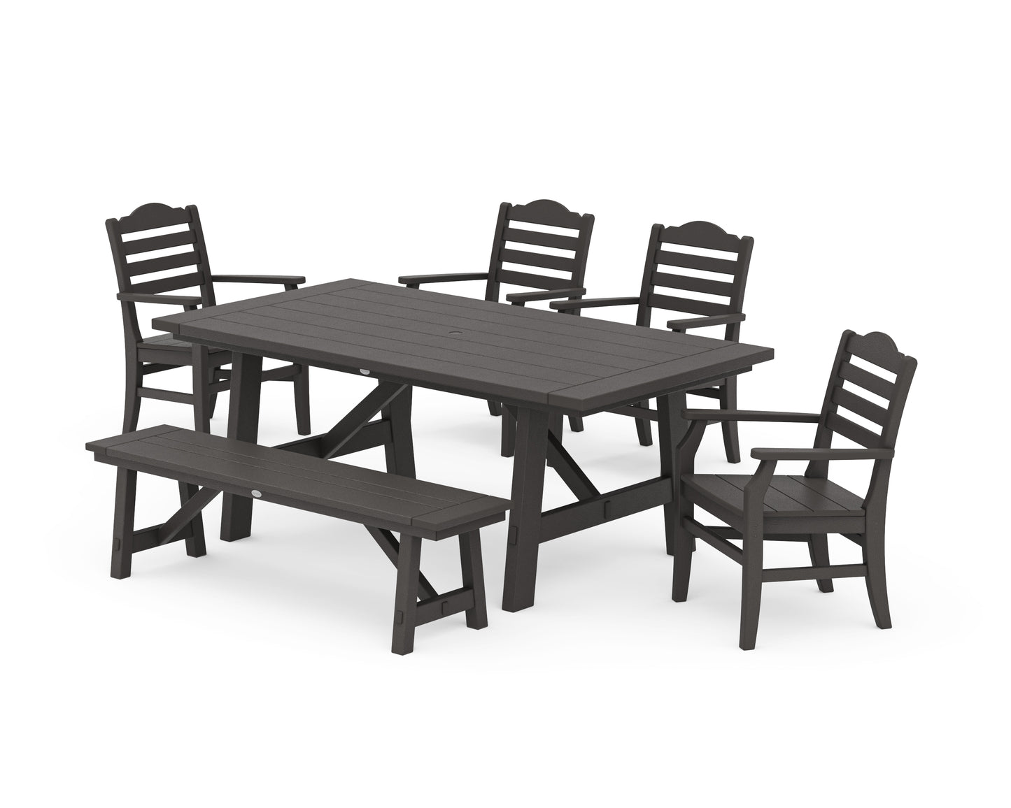 Savannah 6-Piece Rustic Farmhouse Dining Set with Bench