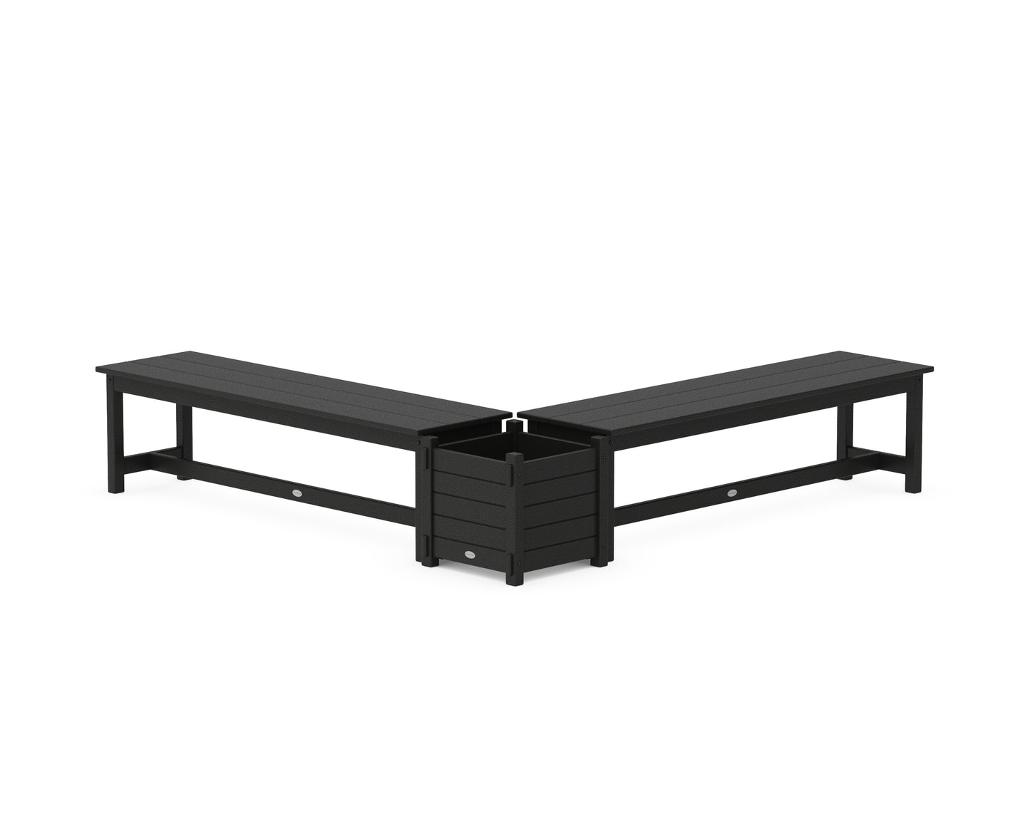 60" Nautical L- Shaped Planter Bench Set