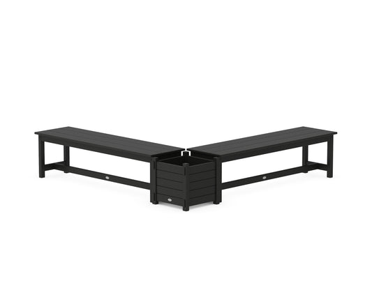 60" Nautical L- Shaped Planter Bench Set