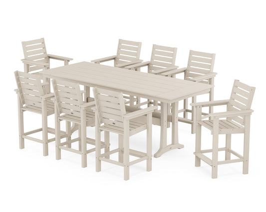 Captain 9-Piece Farmhouse Counter Set with Trestle Legs