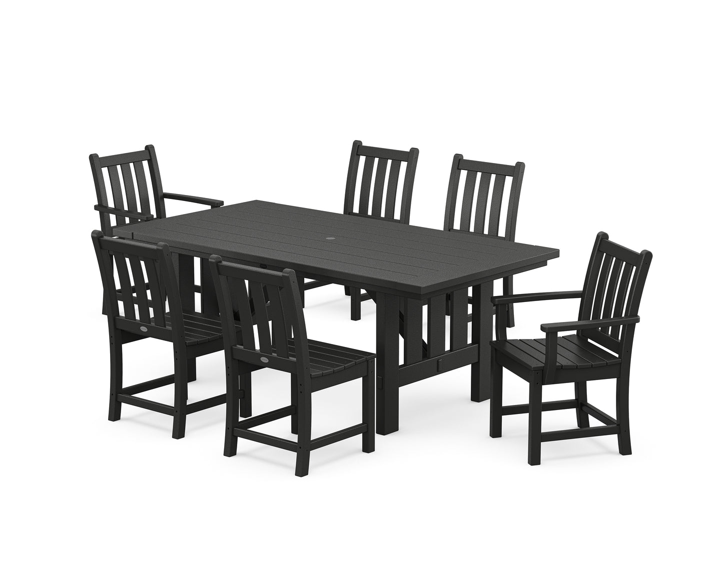 Traditional Garden 7-Piece Dining Set with Mission Table