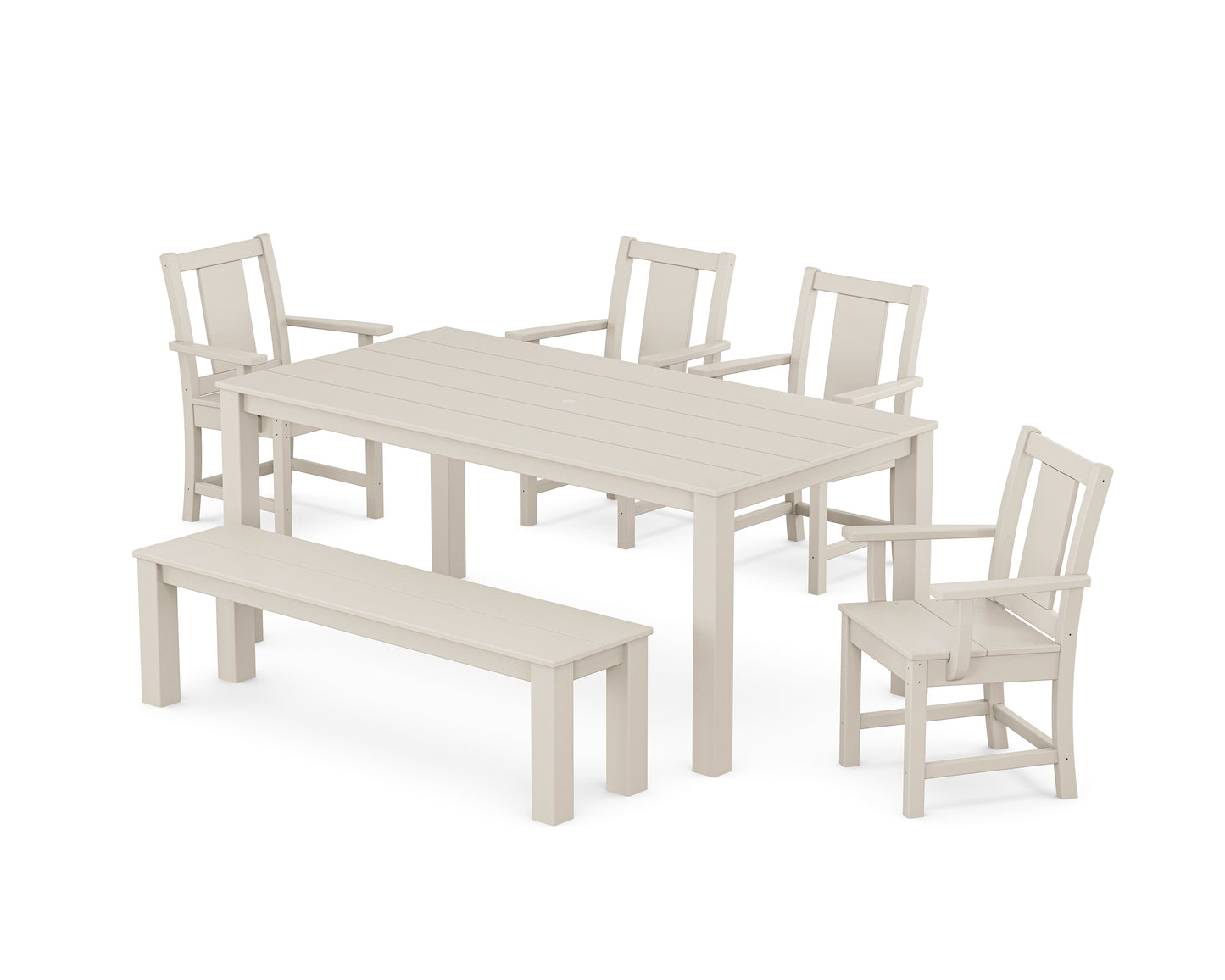 Prairie 6-Piece Parsons Dining Set with Bench