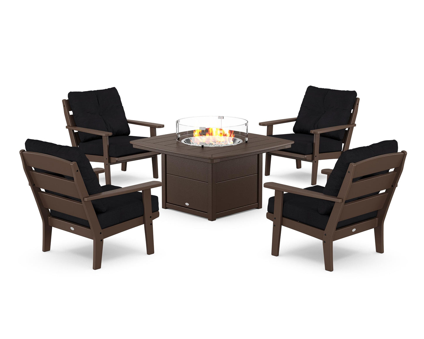 Lakeside 5-Piece Deep Seating Set with Nautical Fire Pit Table