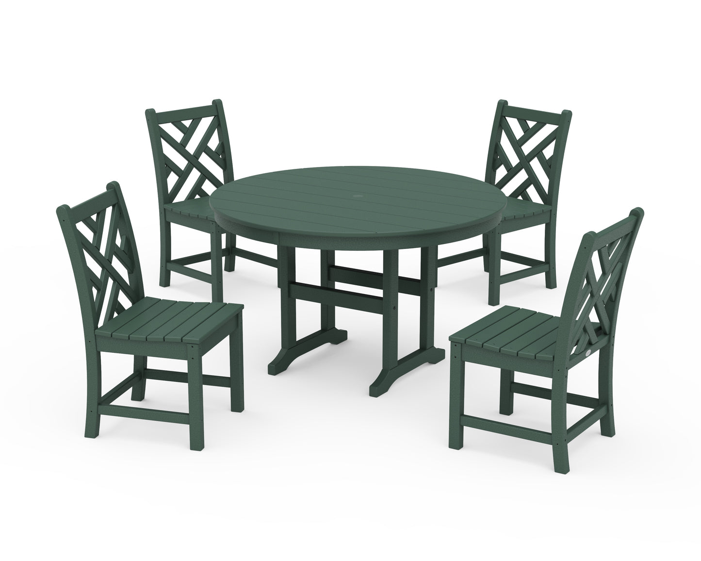 Chippendale 5-Piece Round Farmhouse Side Chair Dining Set