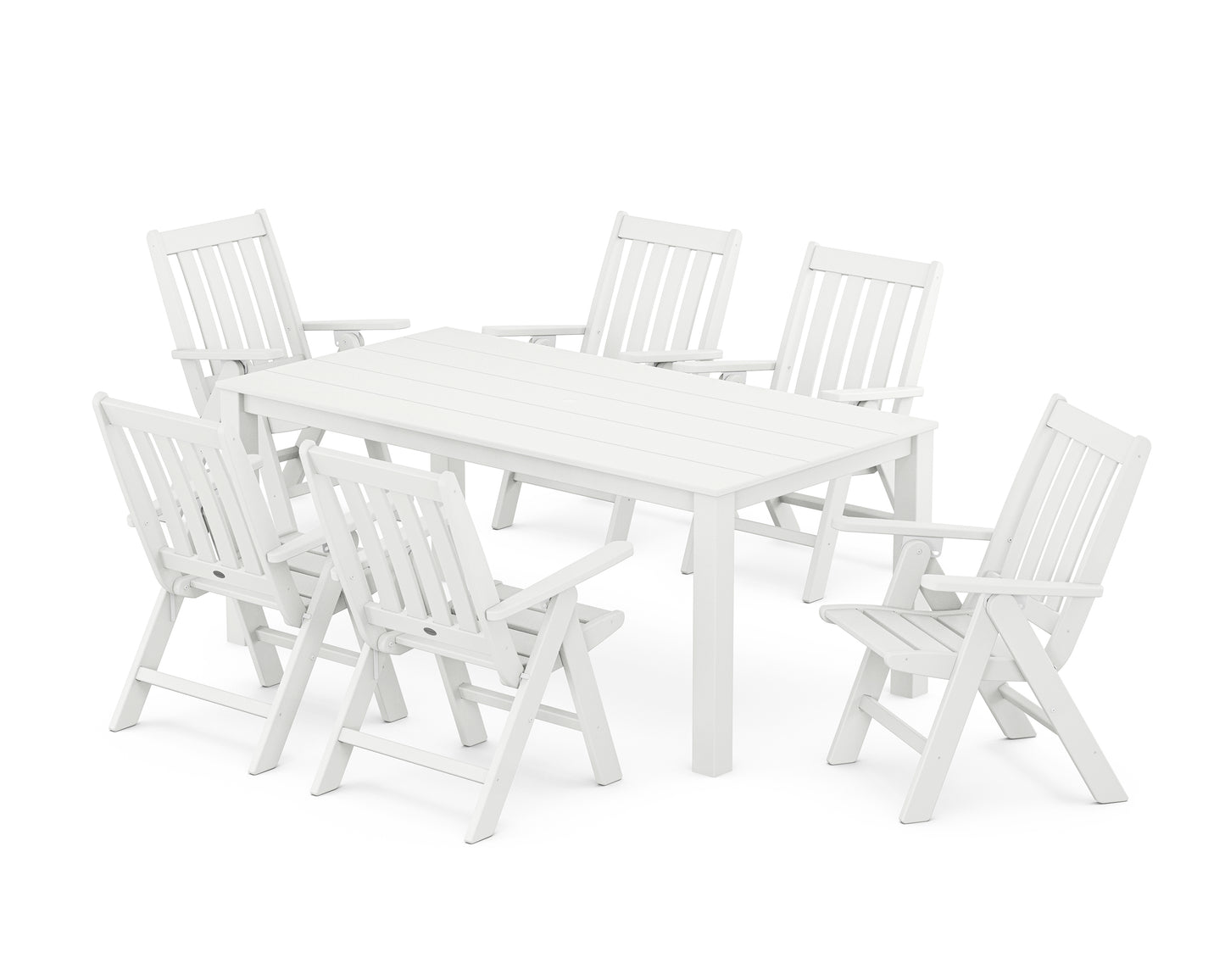 Vineyard Folding Chair 7-Piece Parsons Dining Set