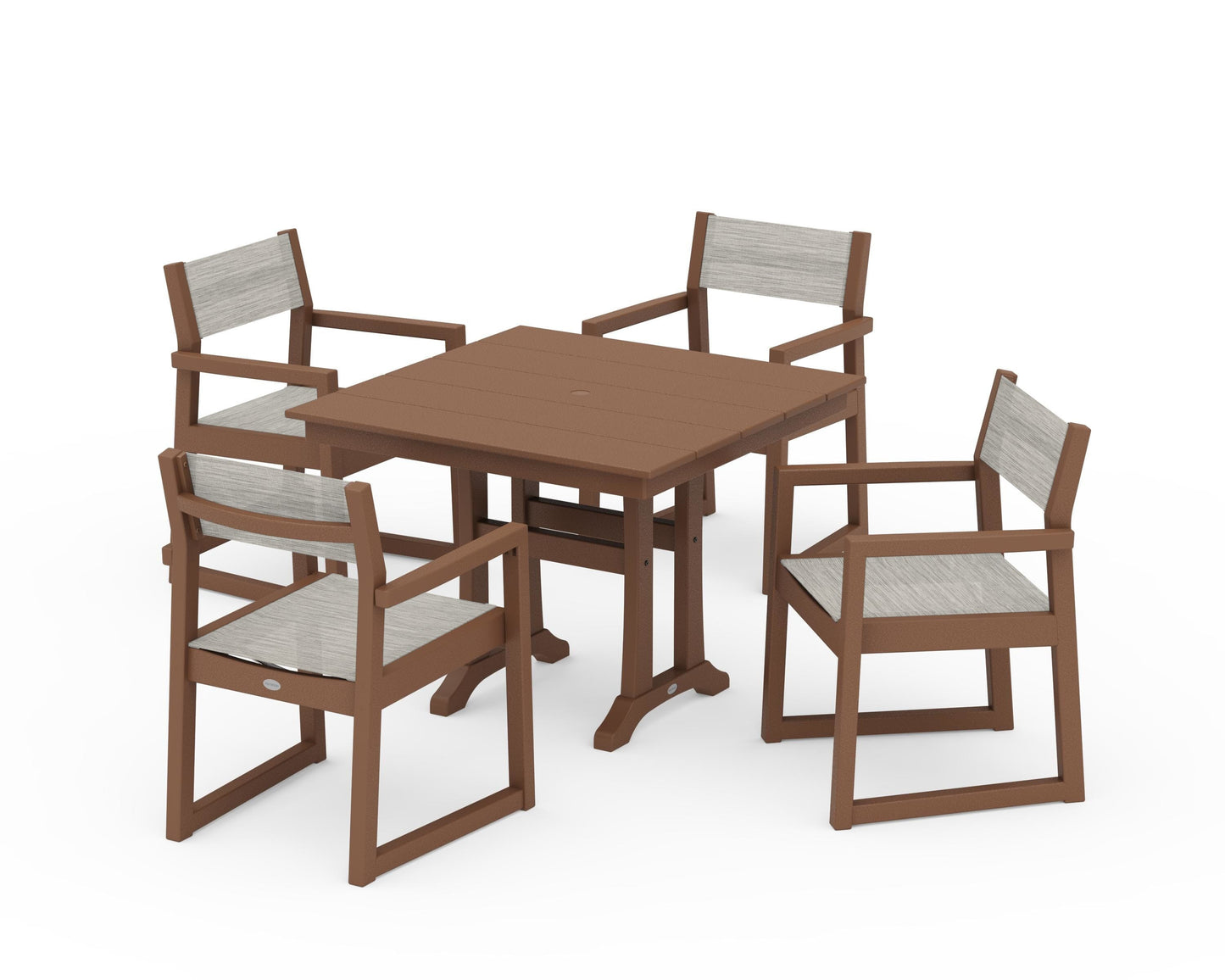 EDGE Sling 5-Piece Farmhouse Dining Set with Trestle Legs
