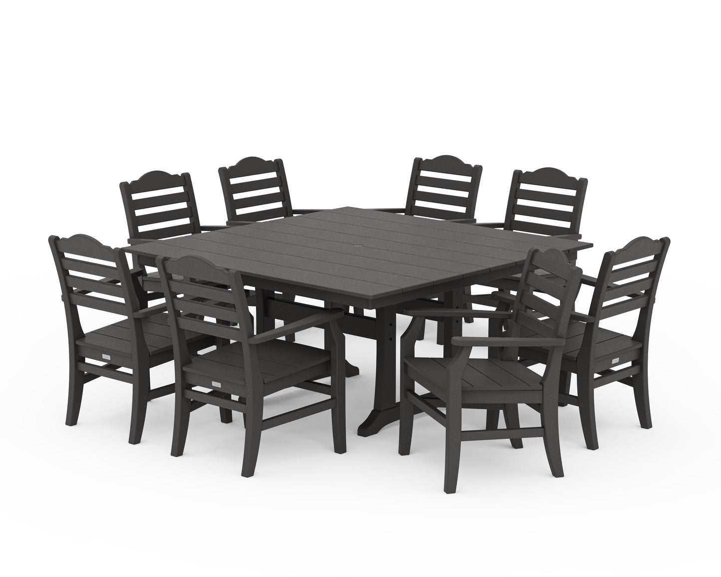 Savannah 9-Piece Square Farmhouse Dining Set with Trestle Legs