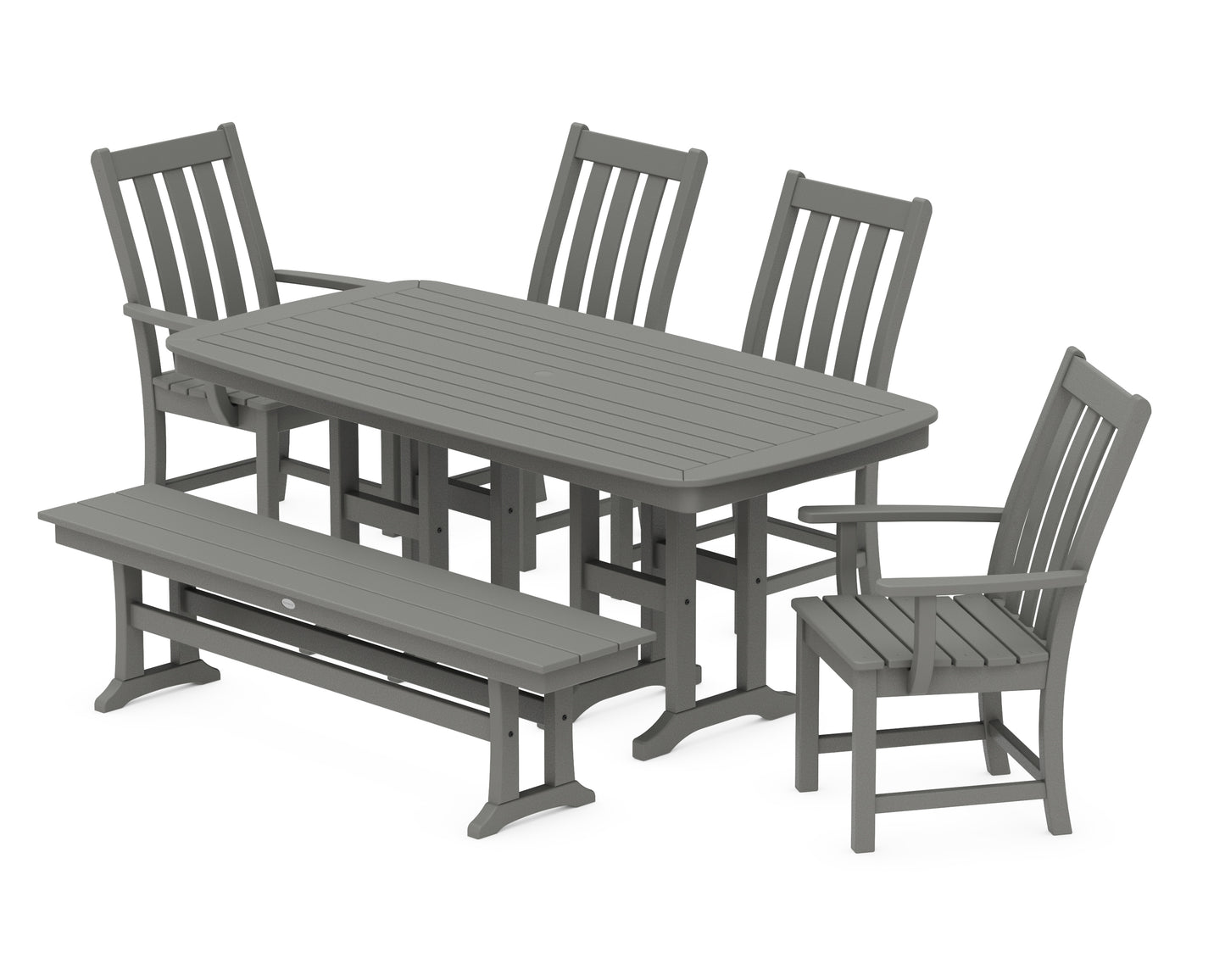 Vineyard 6-Piece Dining Set with Bench