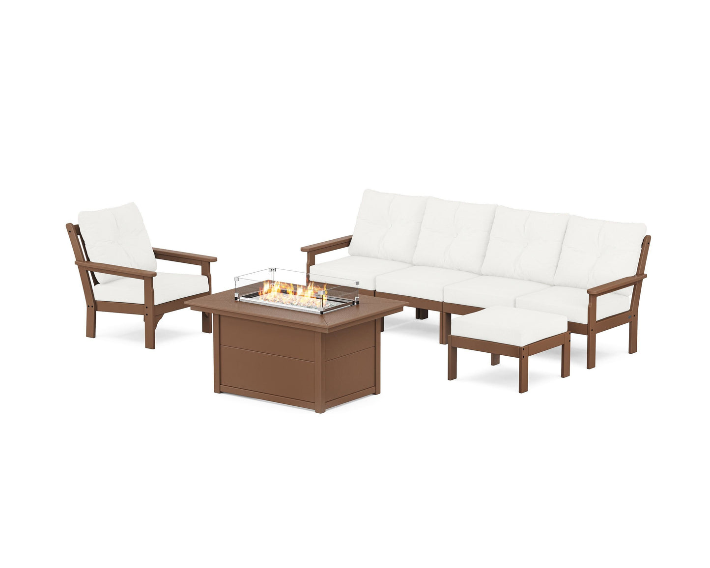 Vineyard Sectional Lounge and Fire Pit Set