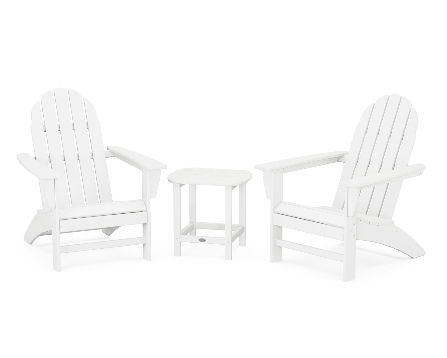 Vineyard 3-Piece Adirondack Set with South Beach 18" Side Table