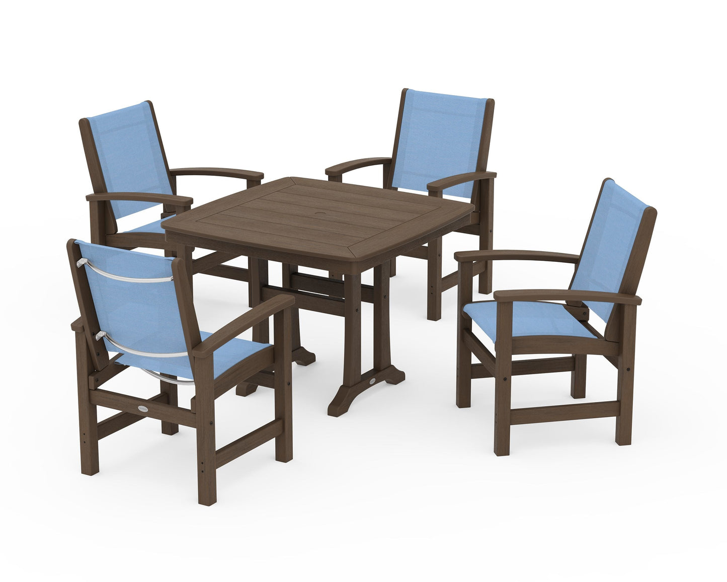 Coastal 5-Piece Dining Set with Trestle Legs