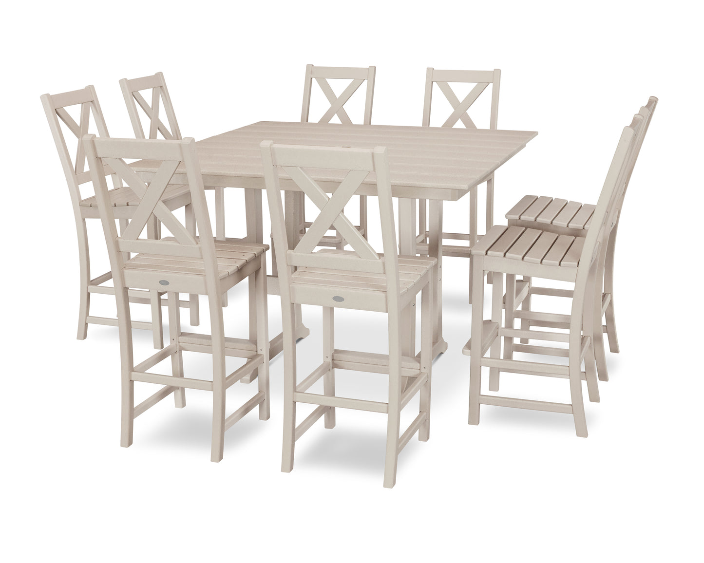 Braxton 9-Piece Farmhouse Trestle Bar Set