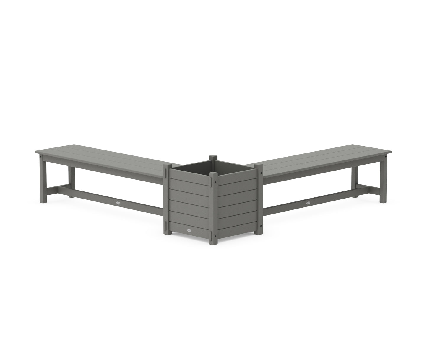 60" Nautical L- Shaped Planter Bench Set- Large