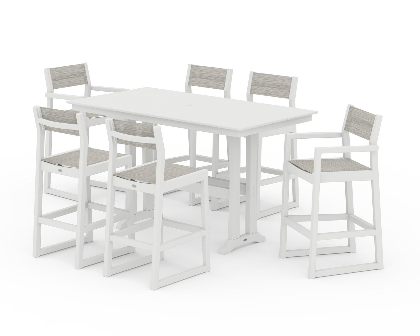 EDGE Sling 7-Piece Farmhouse Bar Set with Trestle Legs