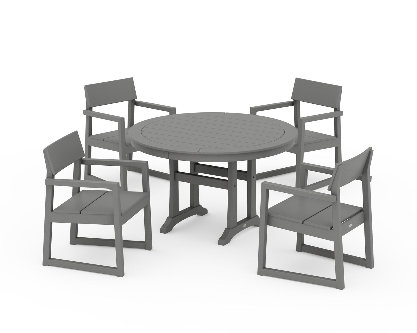 EDGE 5-Piece Round Dining Set with Trestle Legs