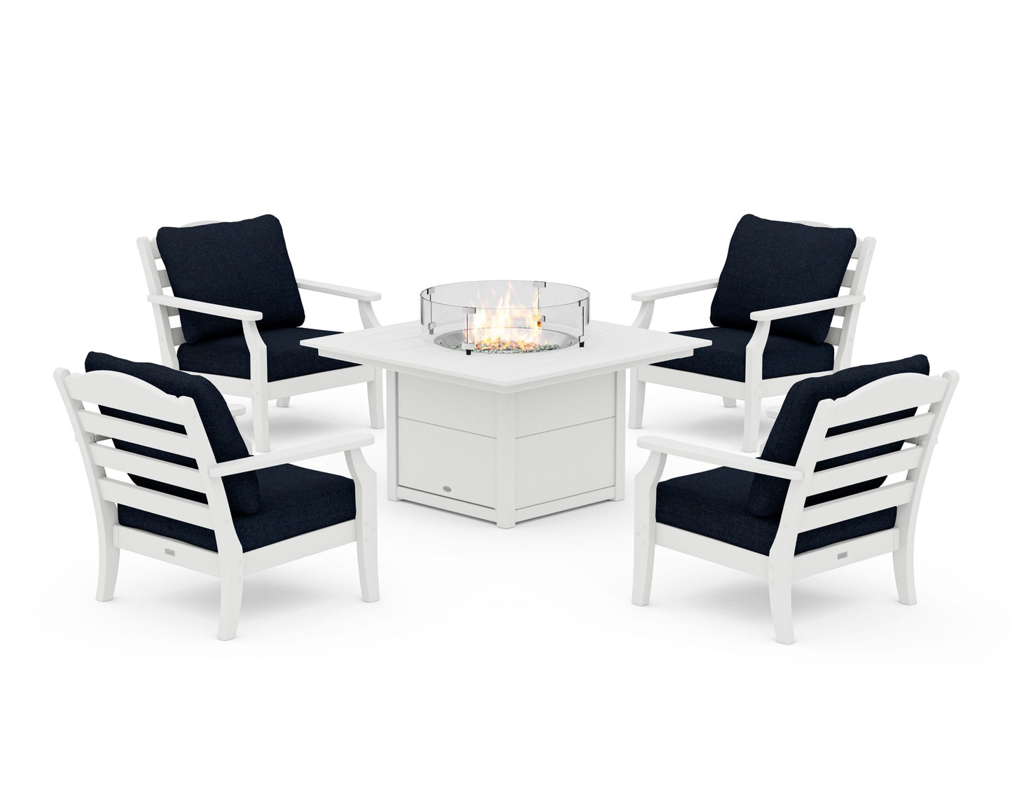 Savannah 5-Piece Deep Seating Set with Fire Pit Table