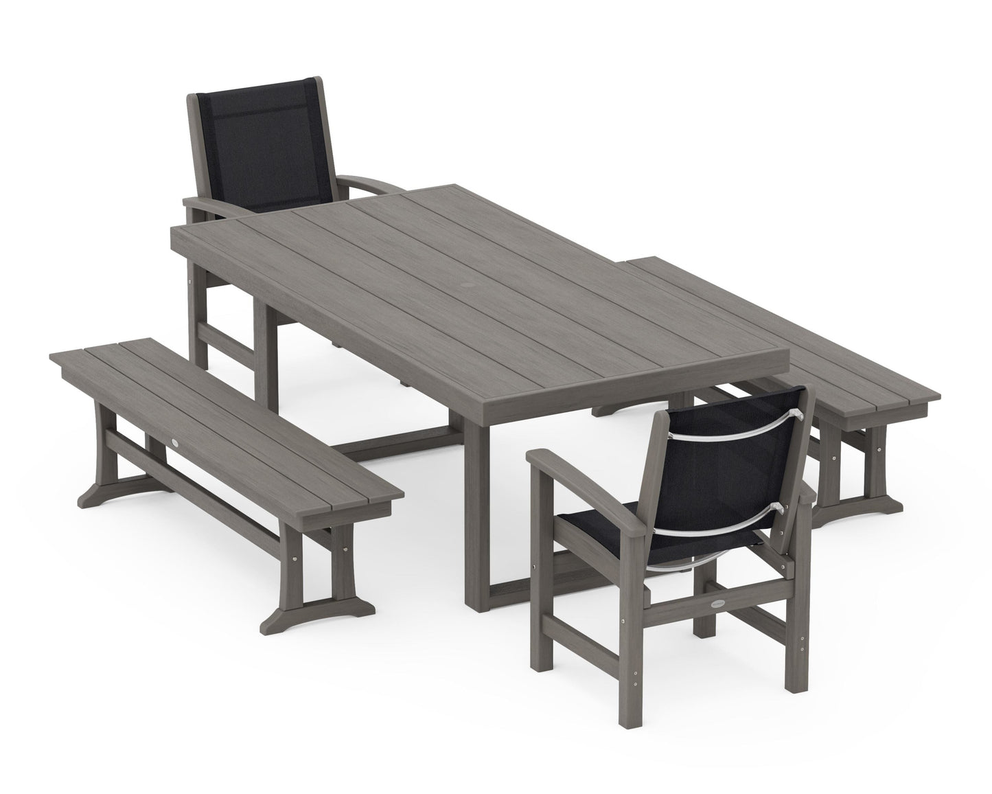 Coastal 5-Piece Dining Set with Trestle Legs