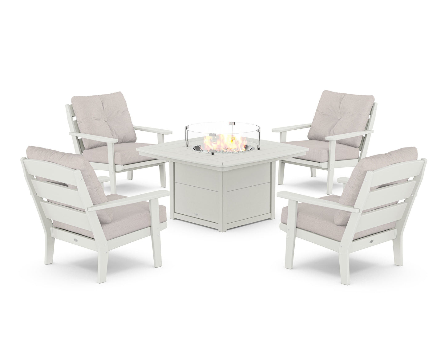 Lakeside 5-Piece Deep Seating Set with Nautical Fire Pit Table