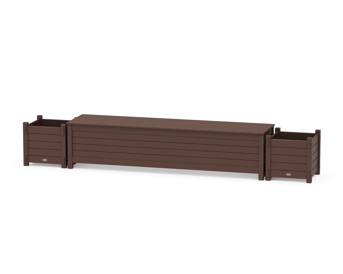 72" Nautical Straight Planter Storage Bench Set