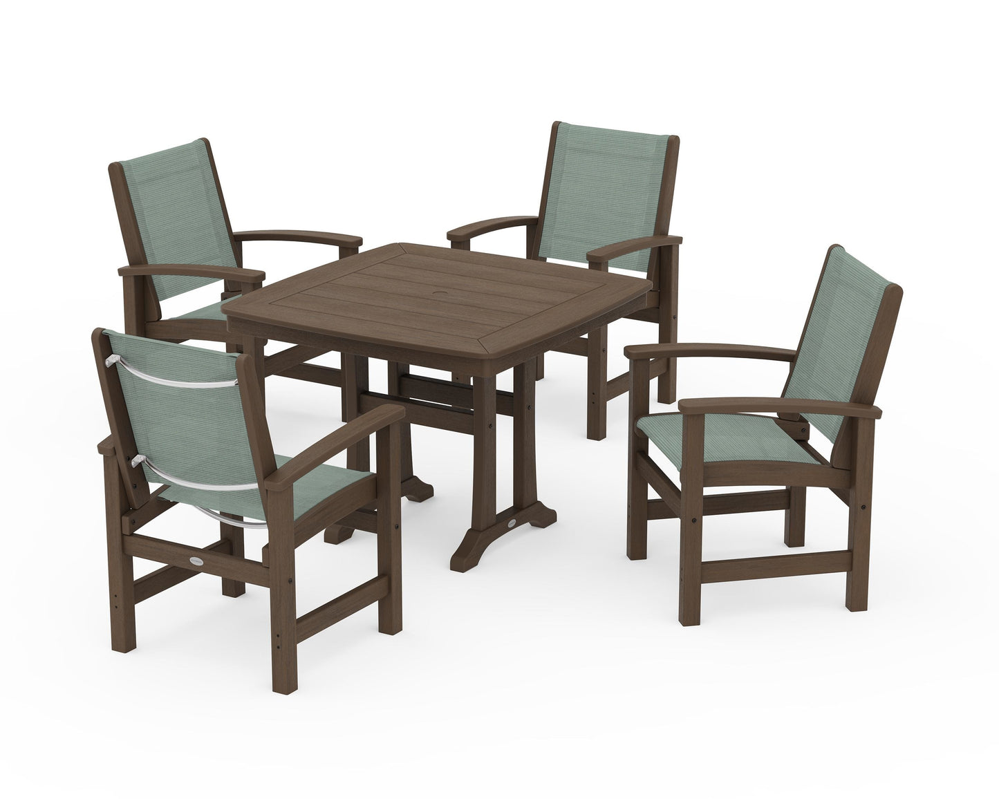 Coastal 5-Piece Dining Set with Trestle Legs