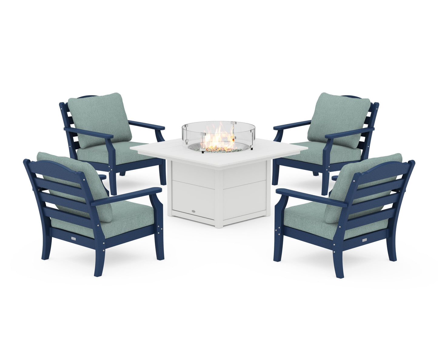 Savannah 5-Piece Deep Seating Set with Fire Pit Table