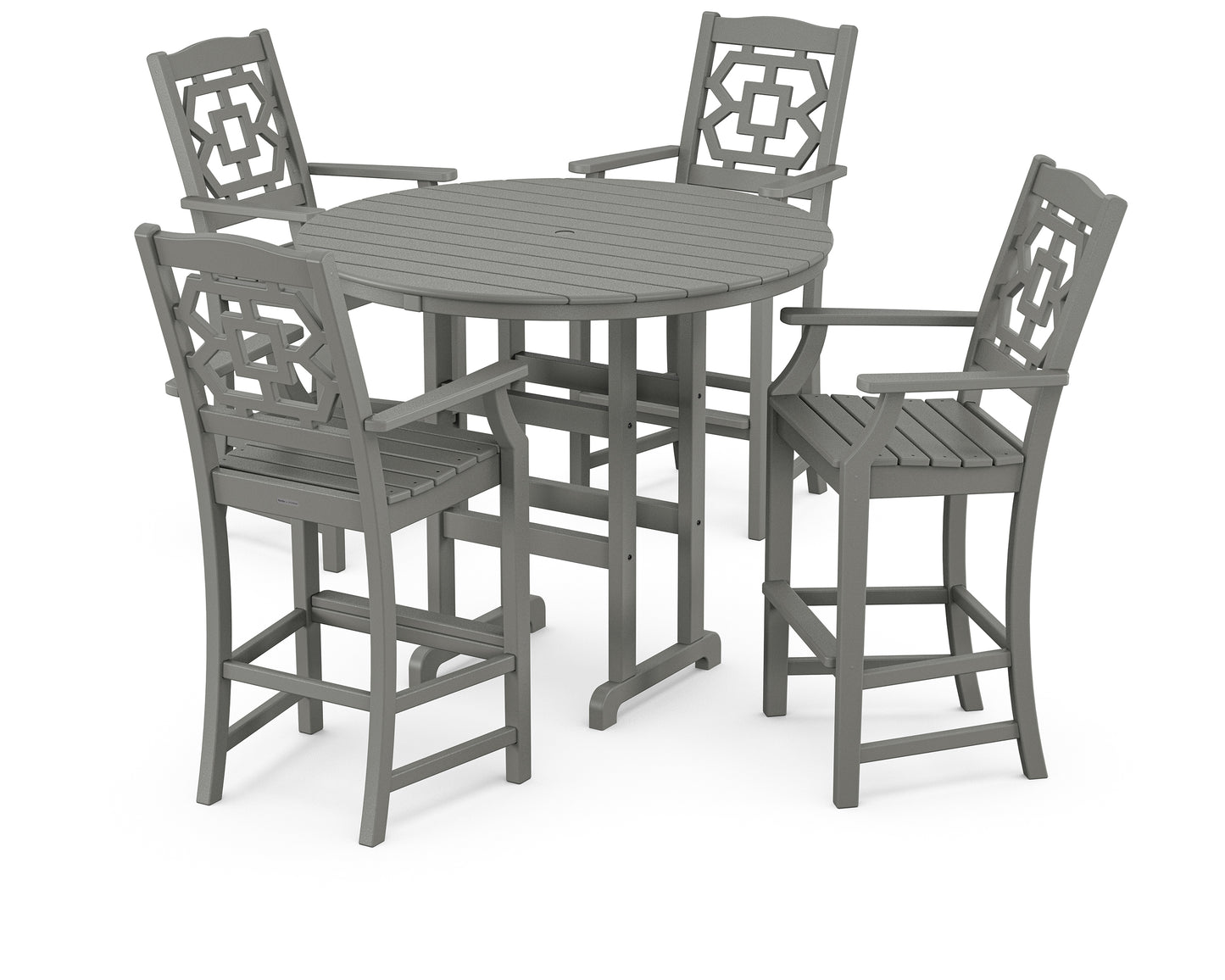 Chinoiserie 5-Piece Round Farmhouse Bar Set