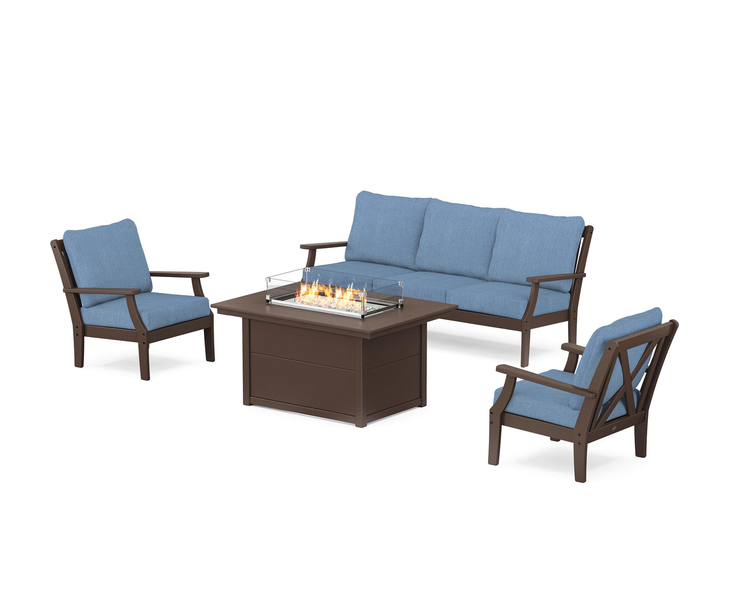 Braxton Deep Seating Fire Pit Table Set