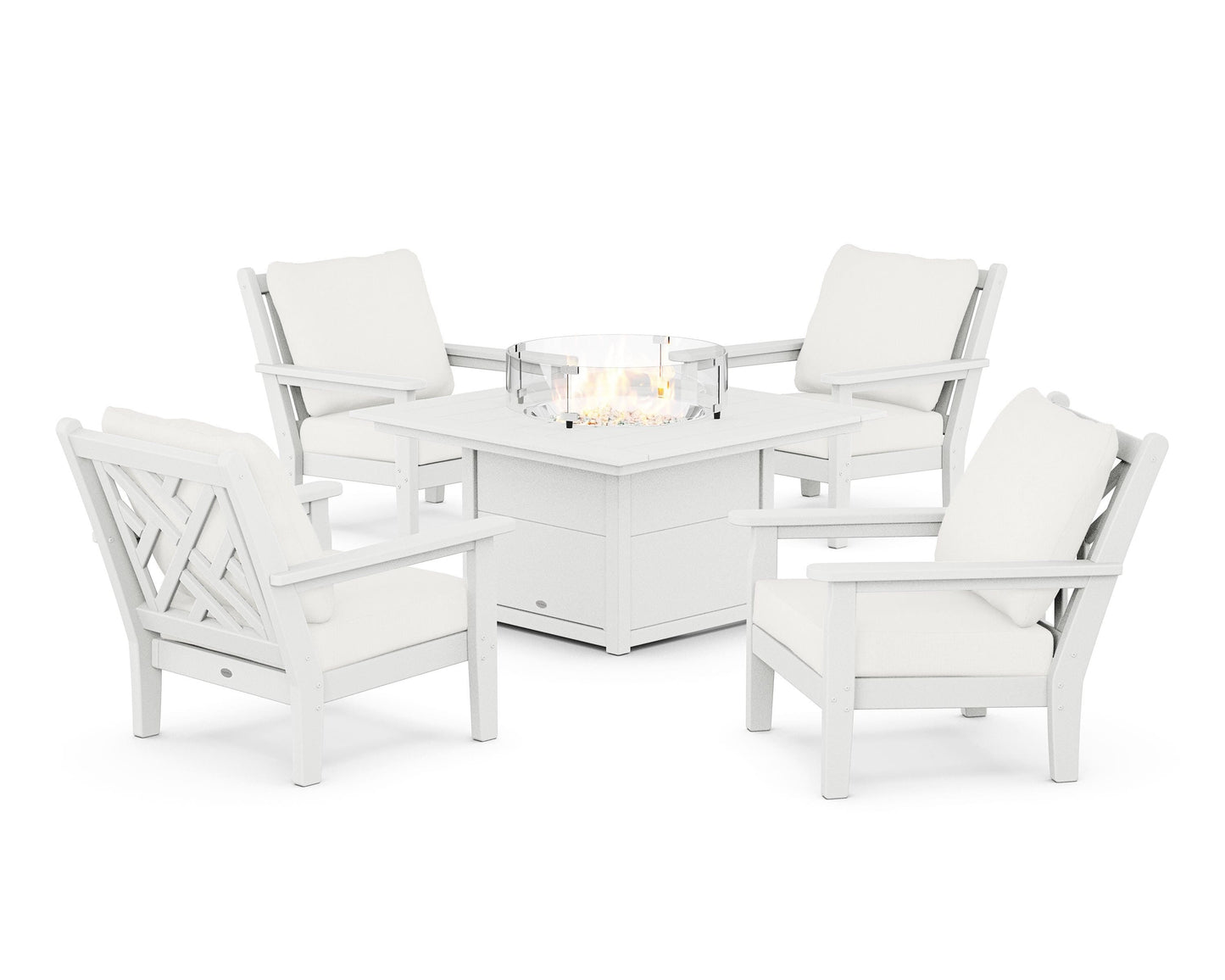 Chippendale 5-Piece Deep Seating Set with Fire Pit Table