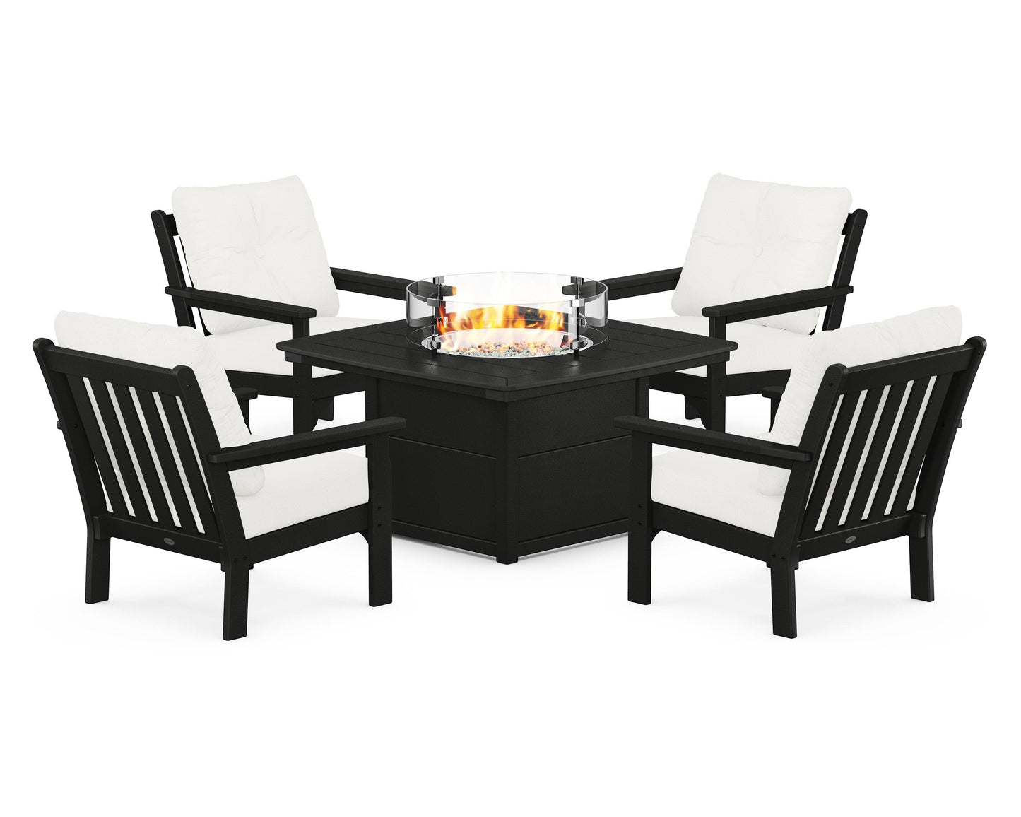 Vineyard 5-Piece Conversation Set with Fire Pit Table