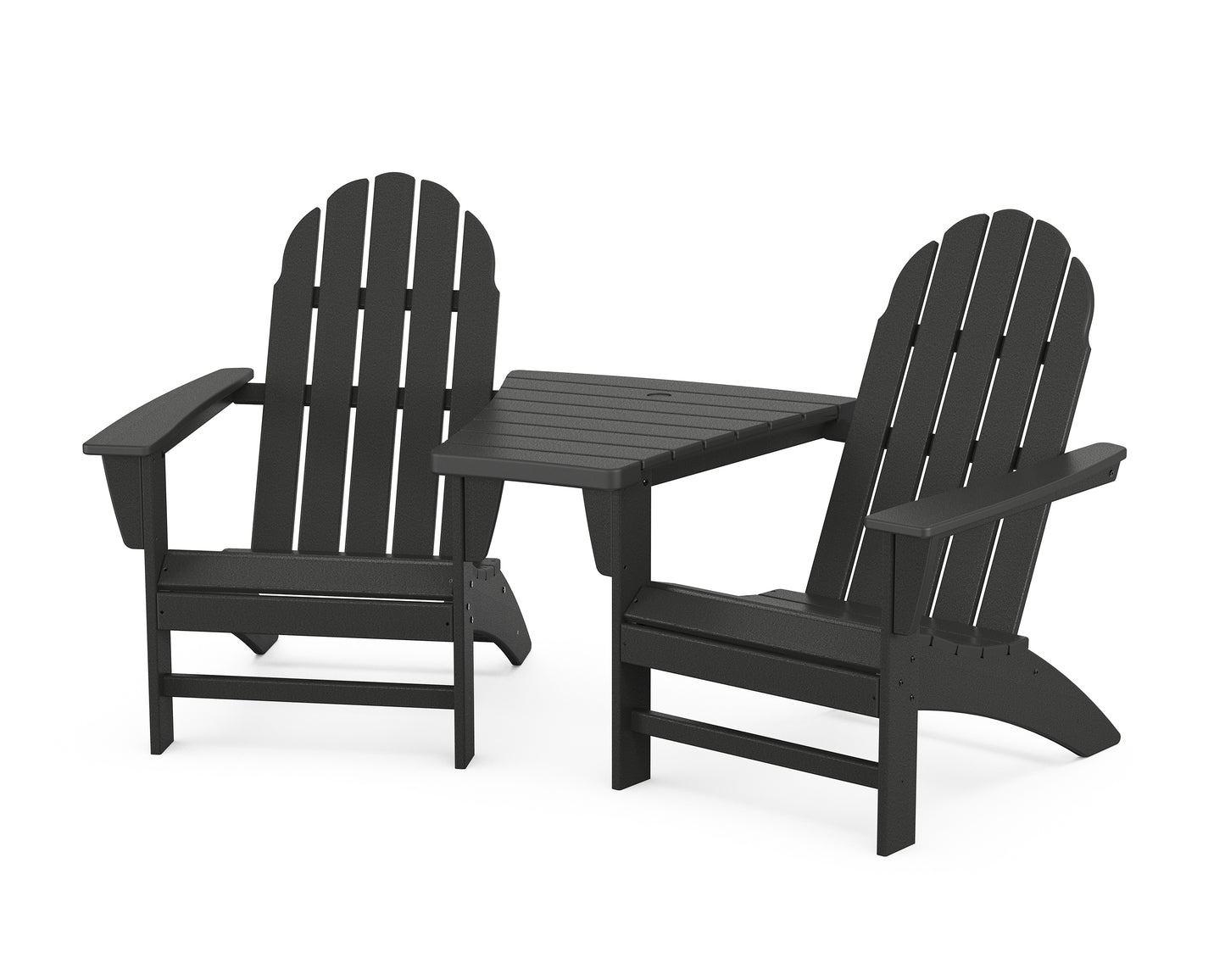 Vineyard 3-Piece Adirondack Set with Angled Connecting Table
