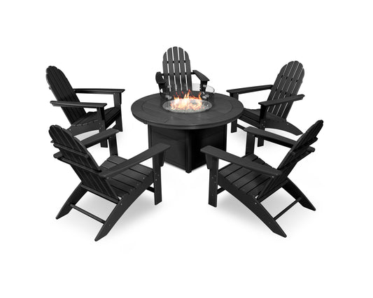 Vineyard Adirondack 6-Piece Chat Set with Fire Pit Table