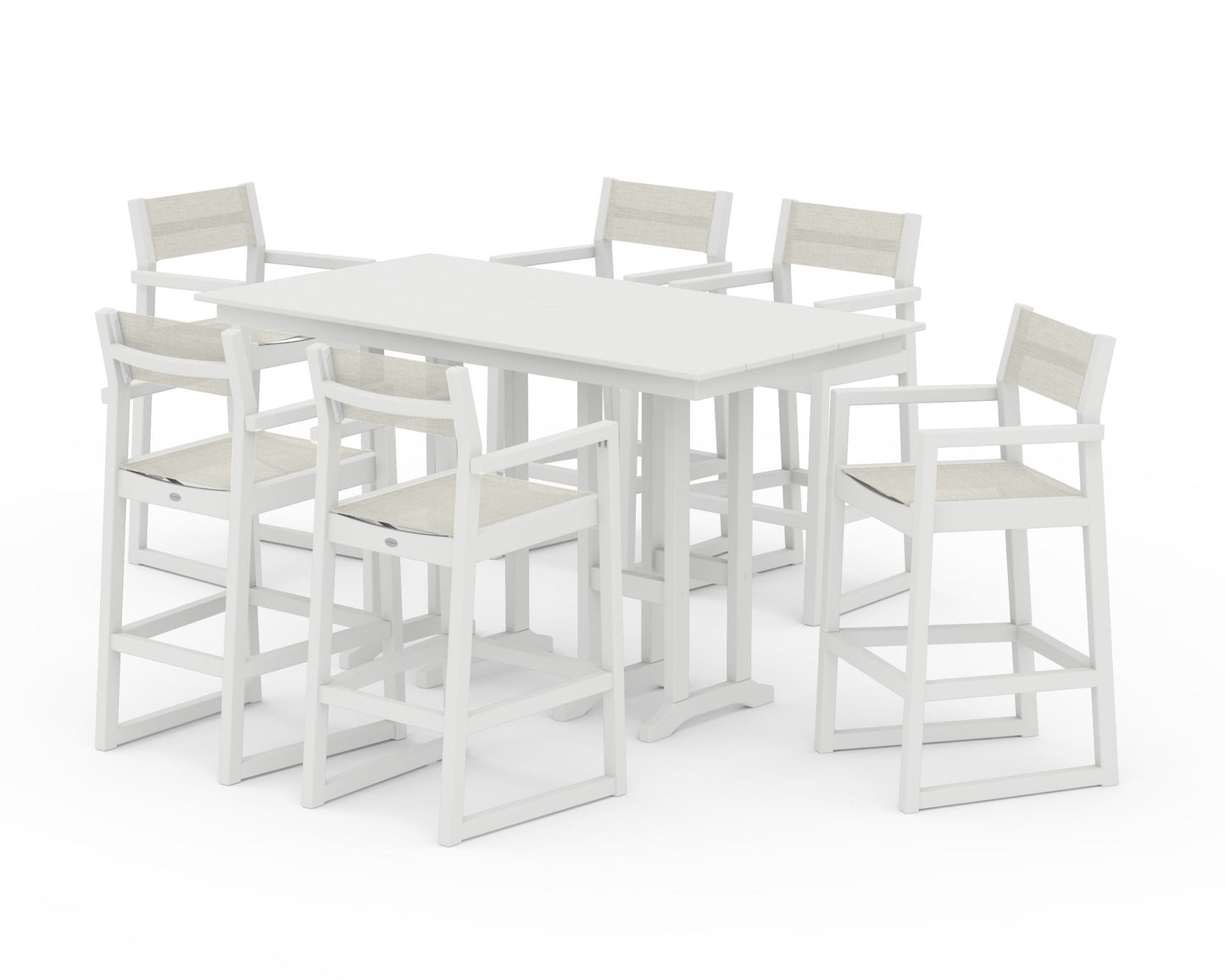 EDGE Sling Arm Chair 7-Piece Farmhouse Bar Set