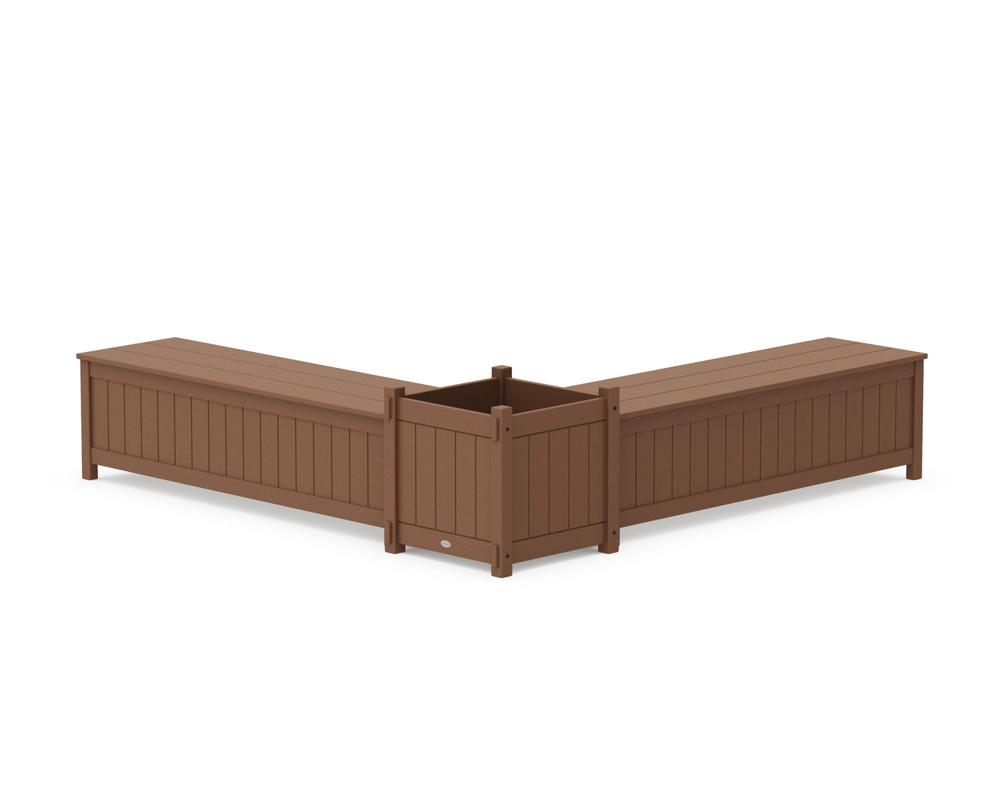 60" Vineyard L- Shaped Planter Storage Bench Set- Large