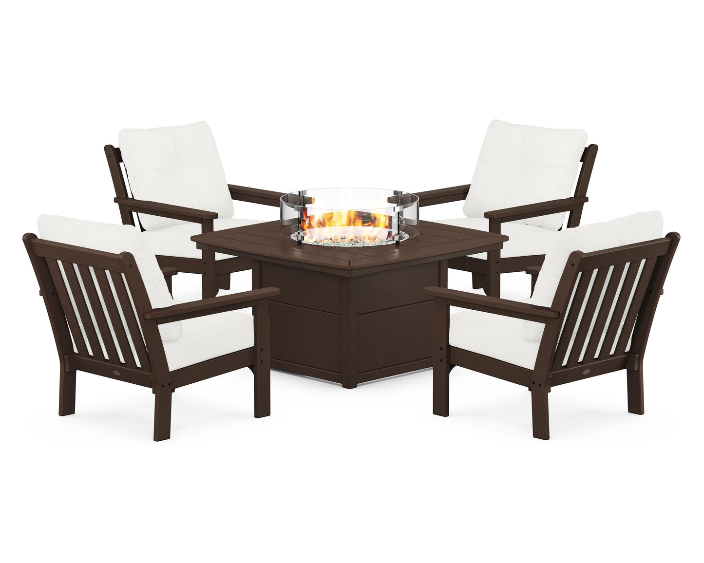 Vineyard 5-Piece Conversation Set with Fire Pit Table