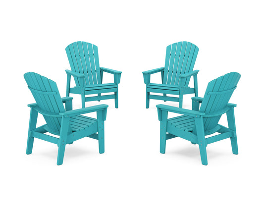 4-Piece Nautical Grand Upright Adirondack Chair Conversation Set
