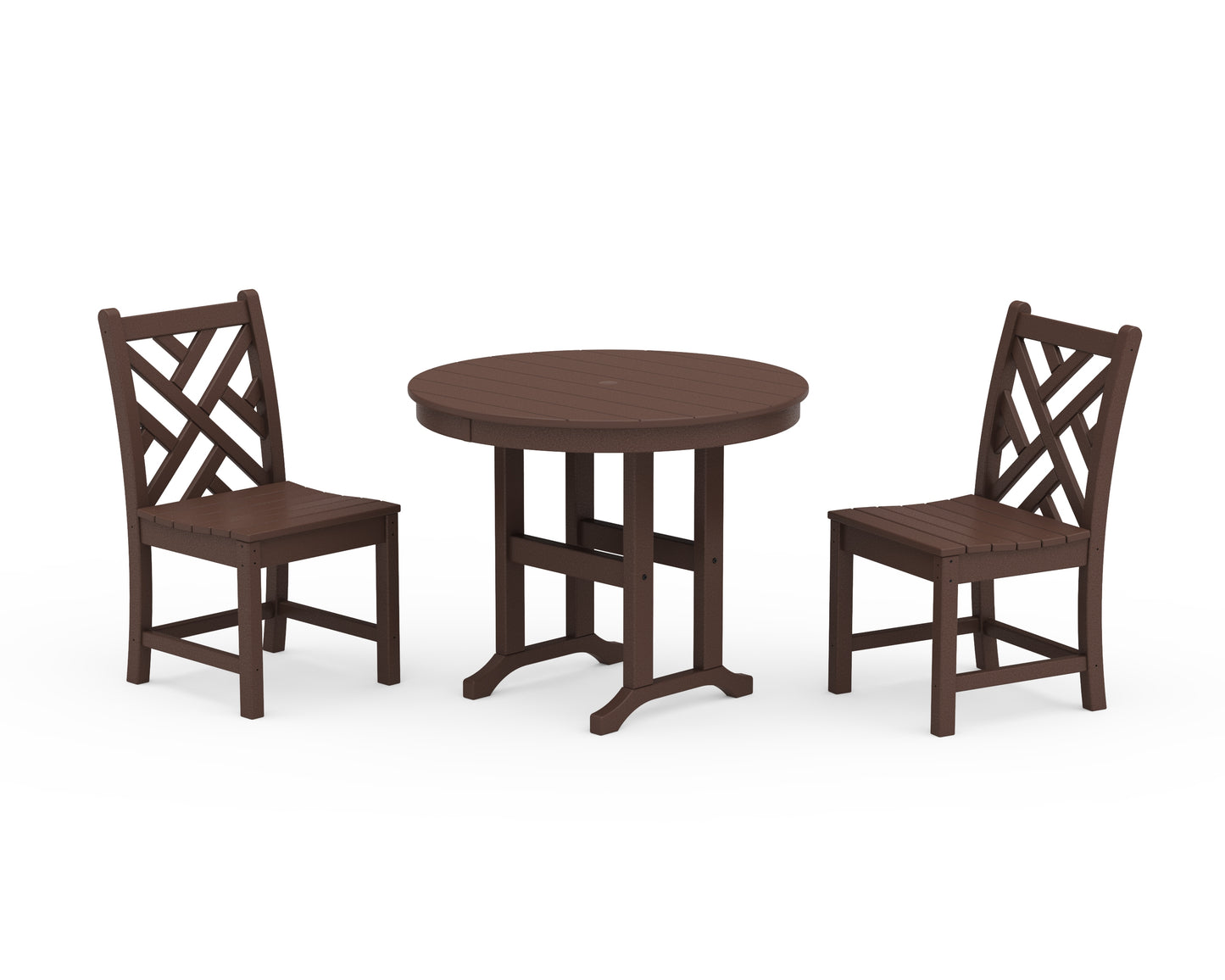 Chippendale Side Chair 3-Piece Round Dining Set