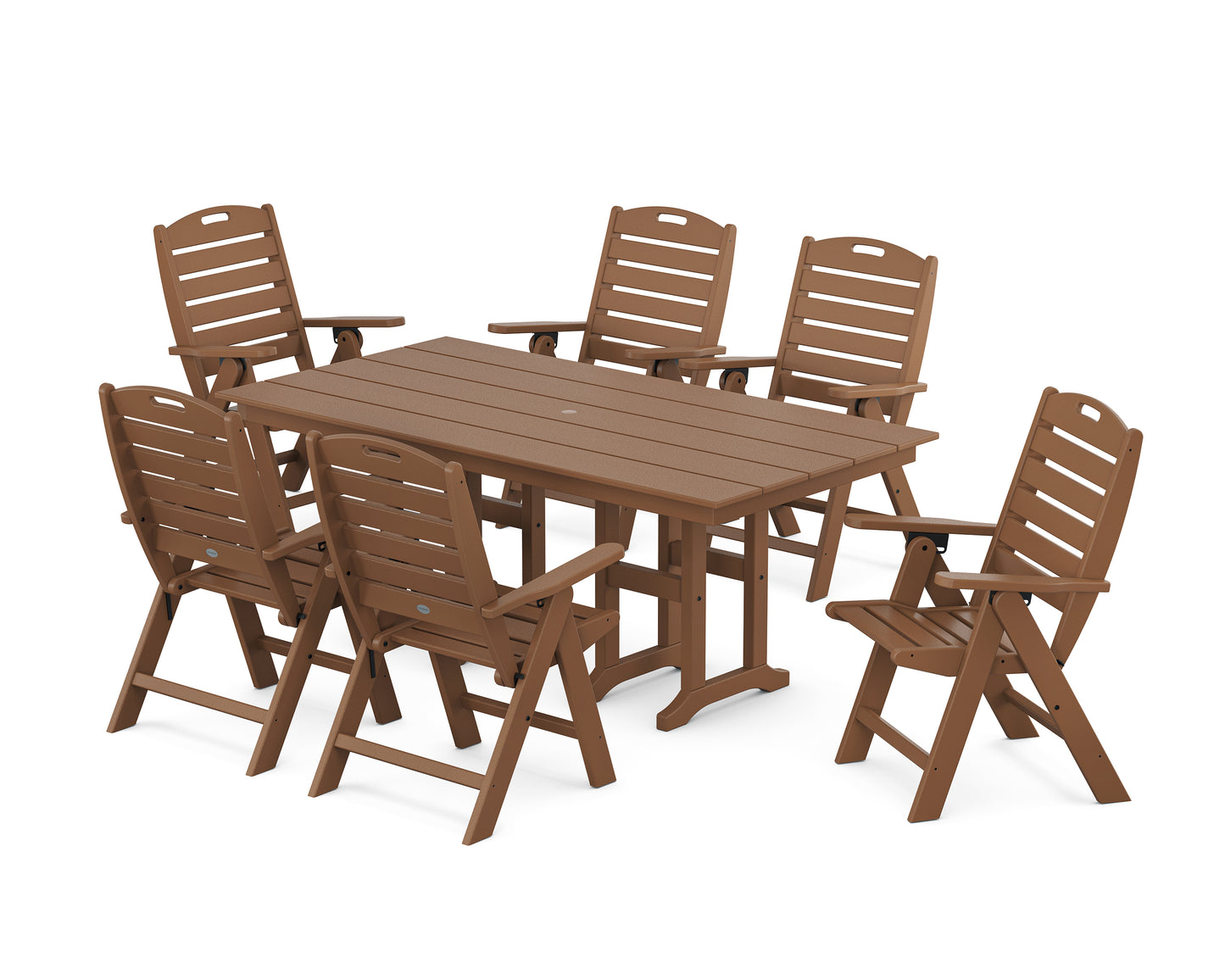 Nautical Highback 7-Piece Farmhouse Dining Set