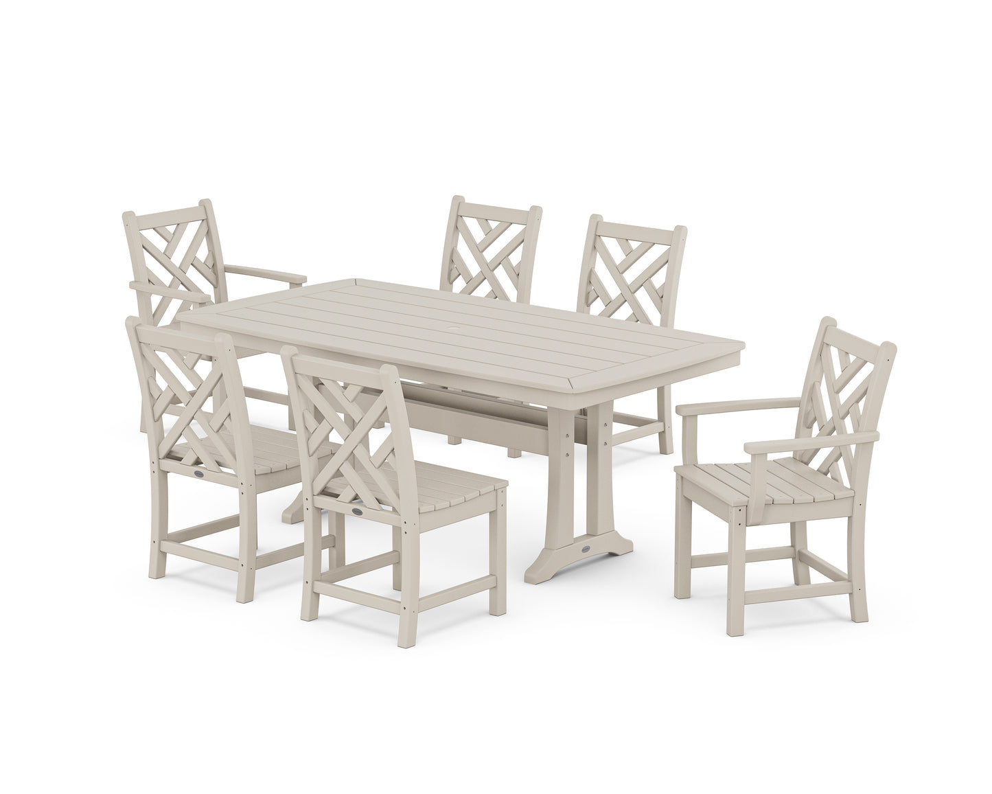 Chippendale 7-Piece Dining Set with Trestle Legs