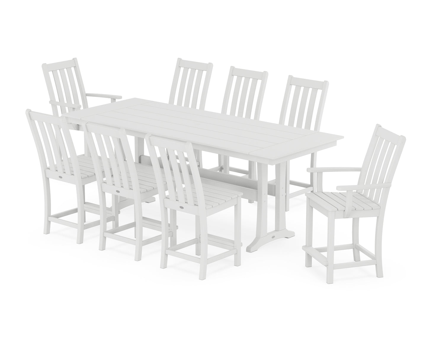 Vineyard 9-Piece Farmhouse Counter Set with Trestle Legs