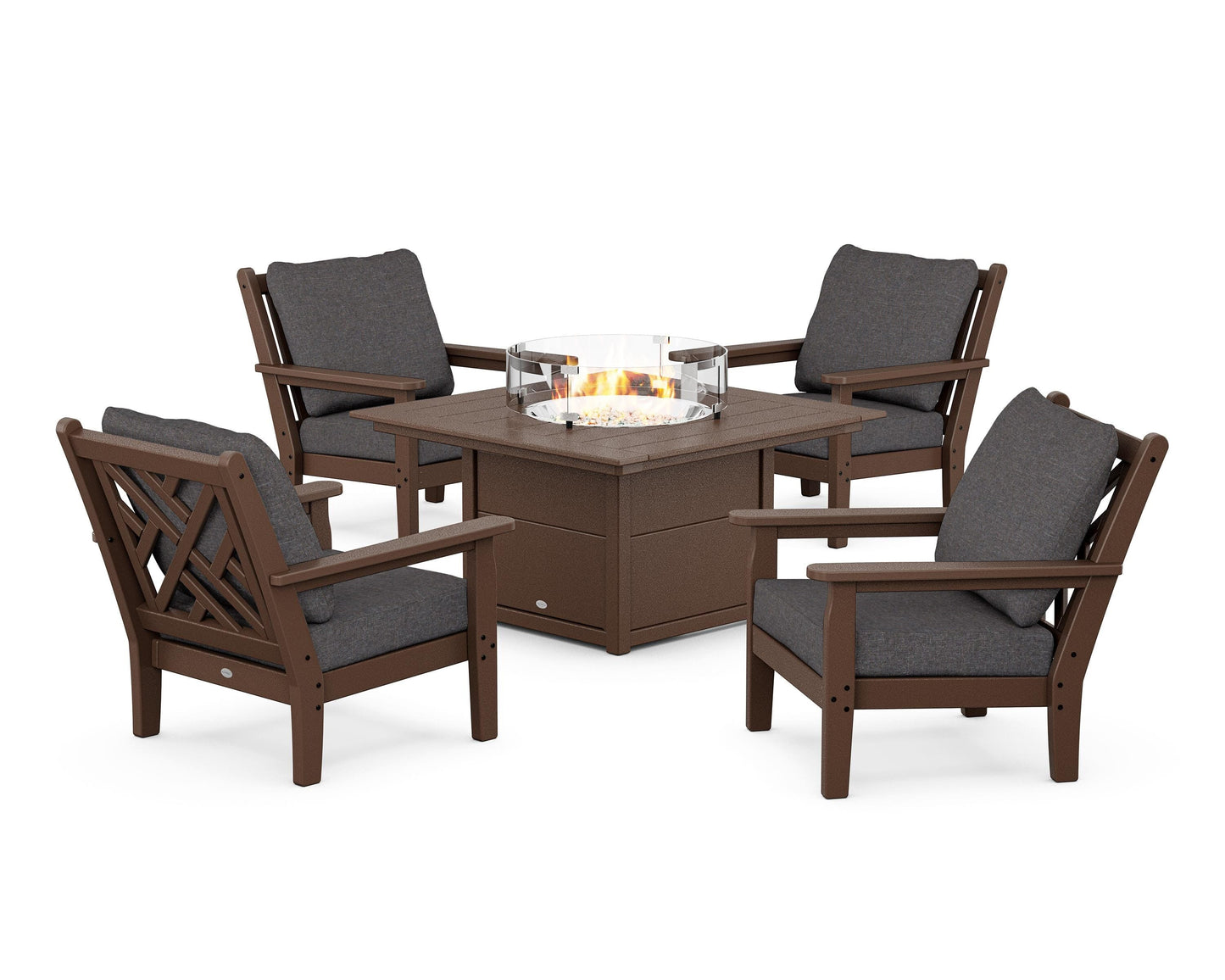 Chippendale 5-Piece Deep Seating Set with Fire Pit Table